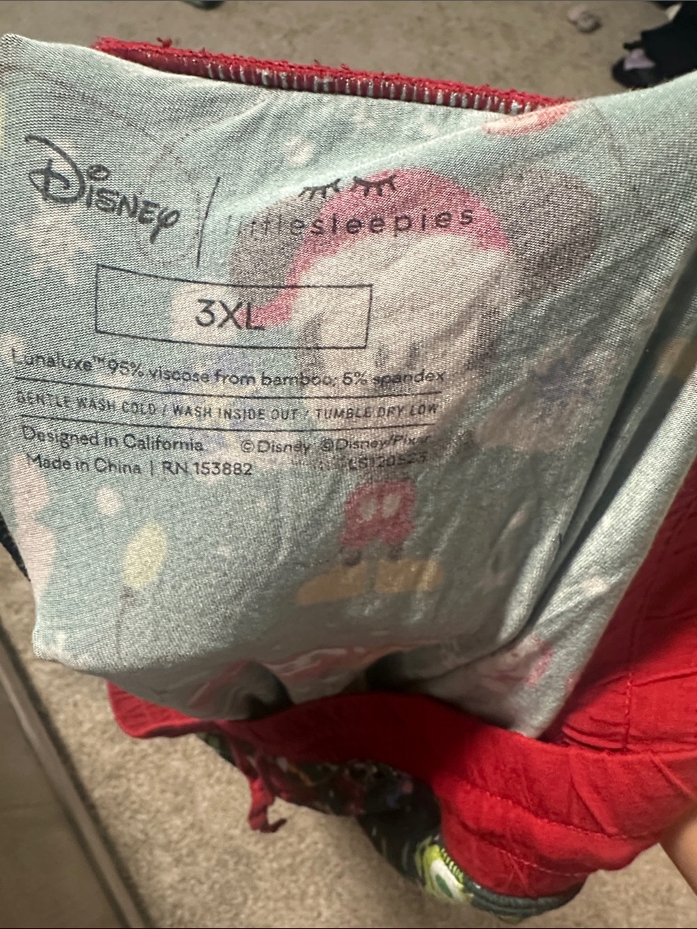 Little Sleepies Red women’s pants with Mickey Print
